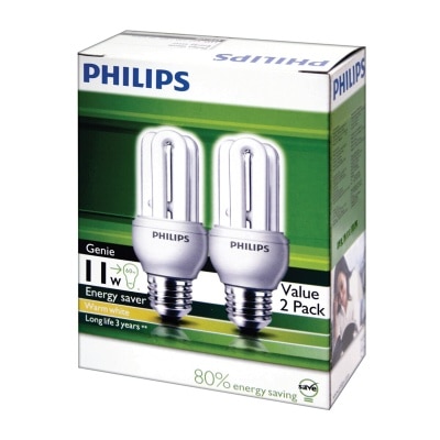 PHILIPS Genie 11w Ww E27 Twin Pack