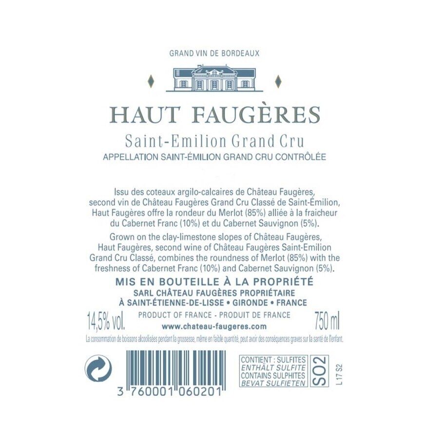 H FAUGERES Saint Emilion Grand Cru