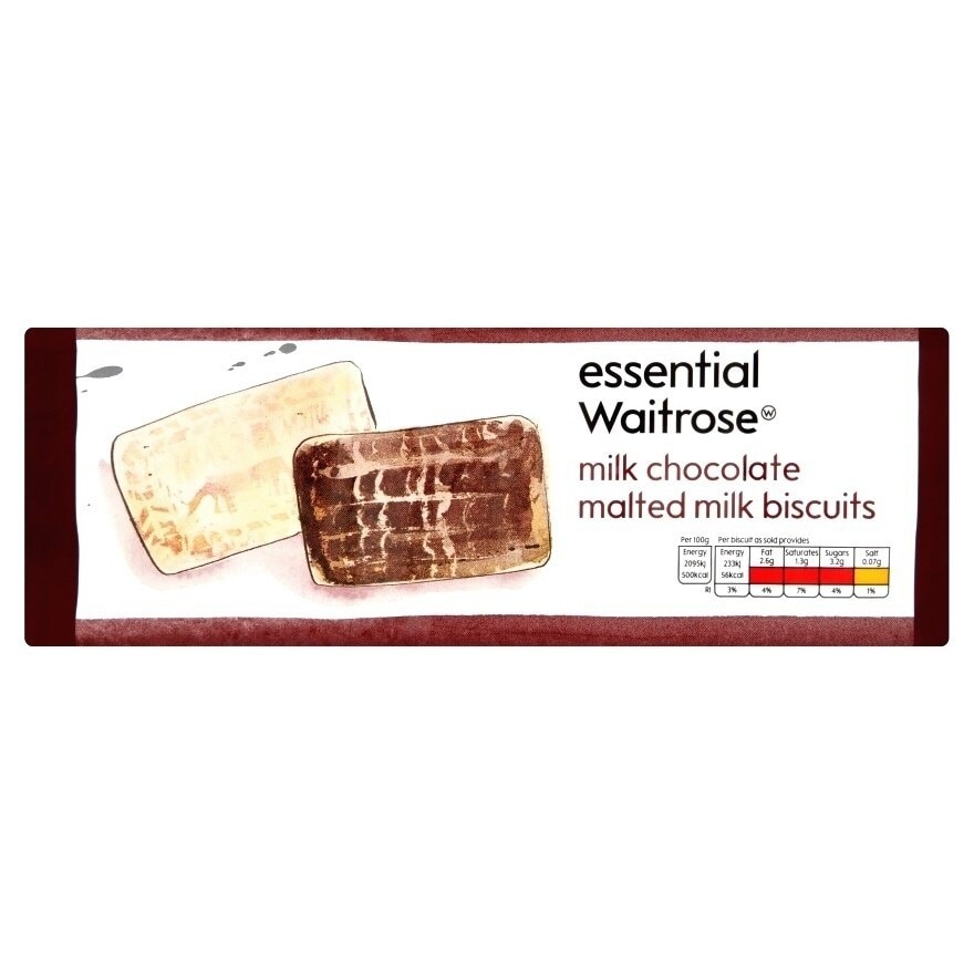 ESSENTIAL WAITROSE Milk Chocolate Mated Milk Biscuits