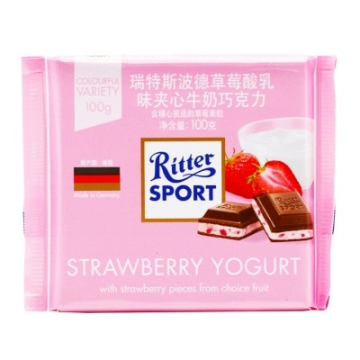 RITTER SPORT Milk Choco W/strawberry Yogurt