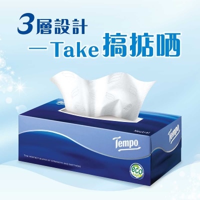 TEMPO得寶 盒裝紙巾天然無味