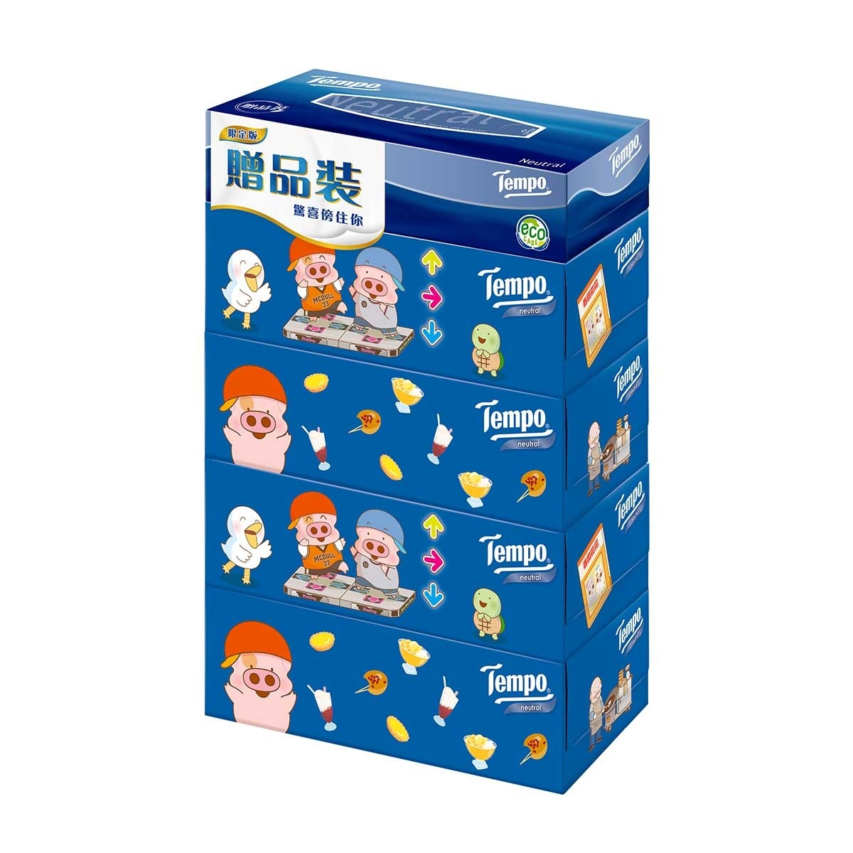 TEMPO得寶 Tempo X Mcdull 2026 新年限定-盒裝紙巾天然無味- 4+1盒裝