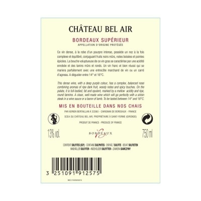 CHATEAU BEL AIR Bordeaux Superieur image