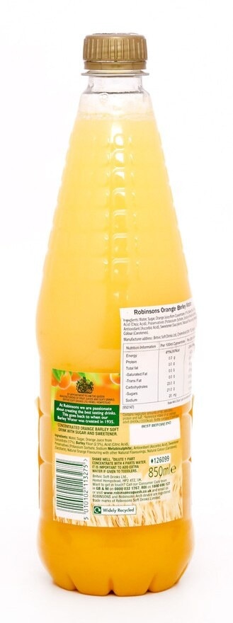 ROBINSONS Orange Barley Water Cordial Drink