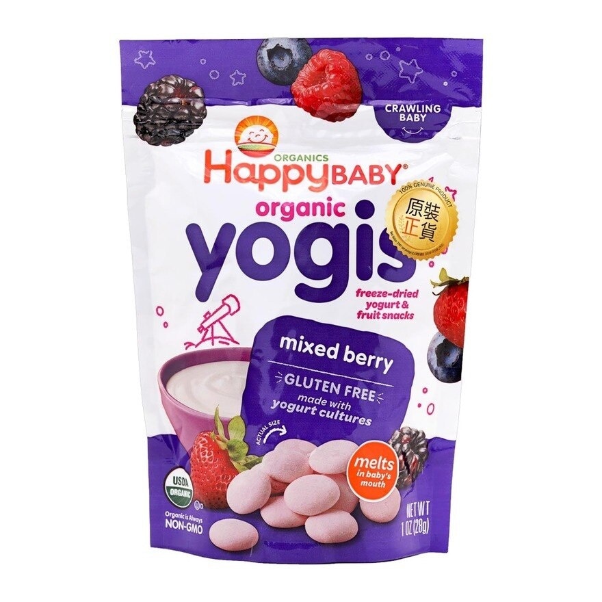 HAPPY MELTS Organic Yogurt Snack Mixed Berries