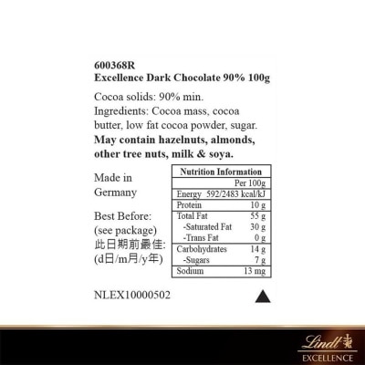 LINDT Excellence Dark 90pct 100g