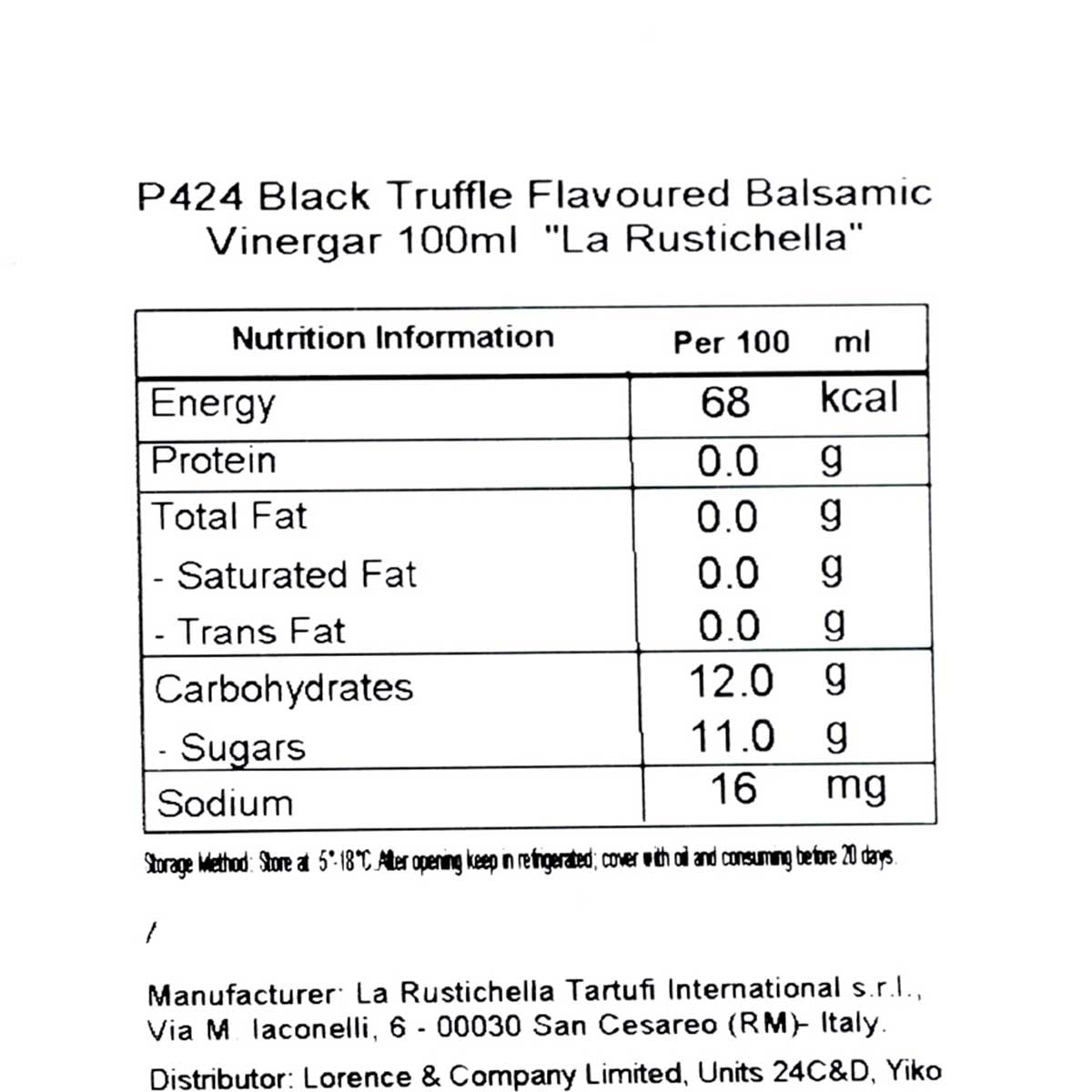 LA RUSTICHELLA 黑松露菌味香醋