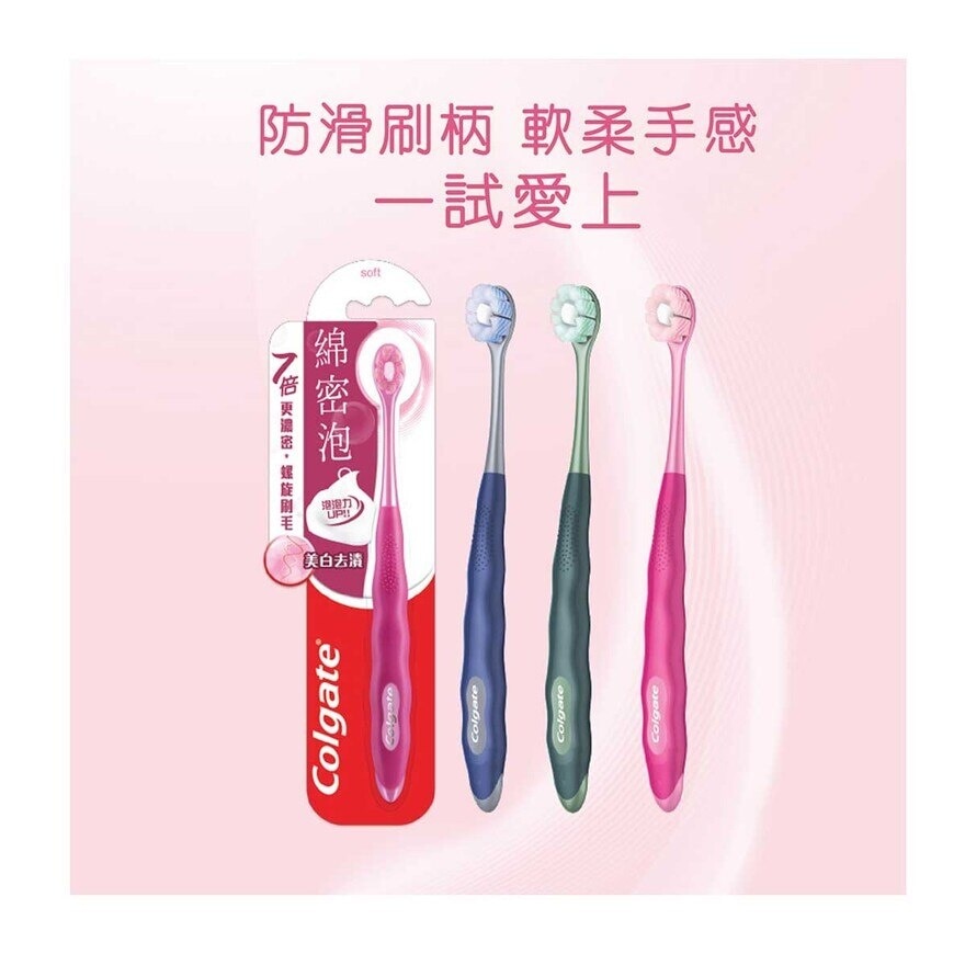 COLGATE Cushion Clean Spiral Cleaning Foam Gum Care Soft Toothbrush (random Color Delivery)