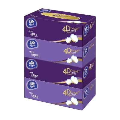 維達 ４Ｄ立體壓花４層盒裝面紙４盒