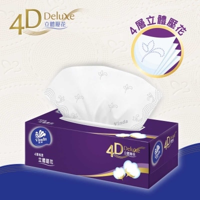 維達 ４Ｄ立體壓花４層盒裝面紙４盒