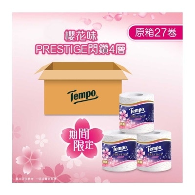 TEMPO得寶 閃鑽四層櫻花味衛生紙２７卷箱裝