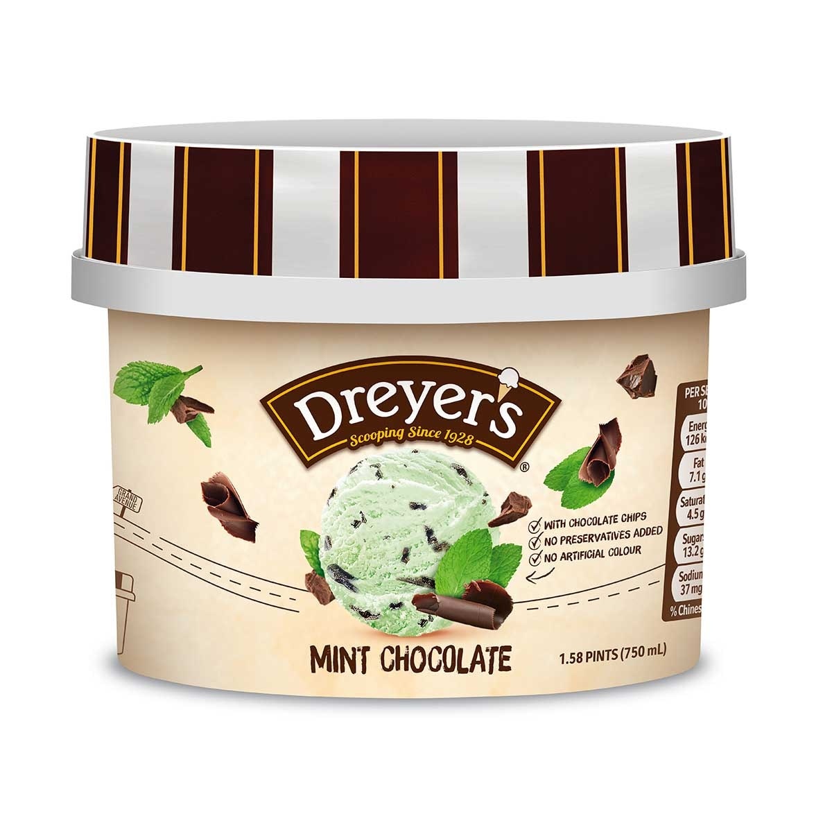 DREYER'S Grand Mint Flv Choc Chip Ice Cream [hong Kong](frozen -18°c) (Packaging random pick)