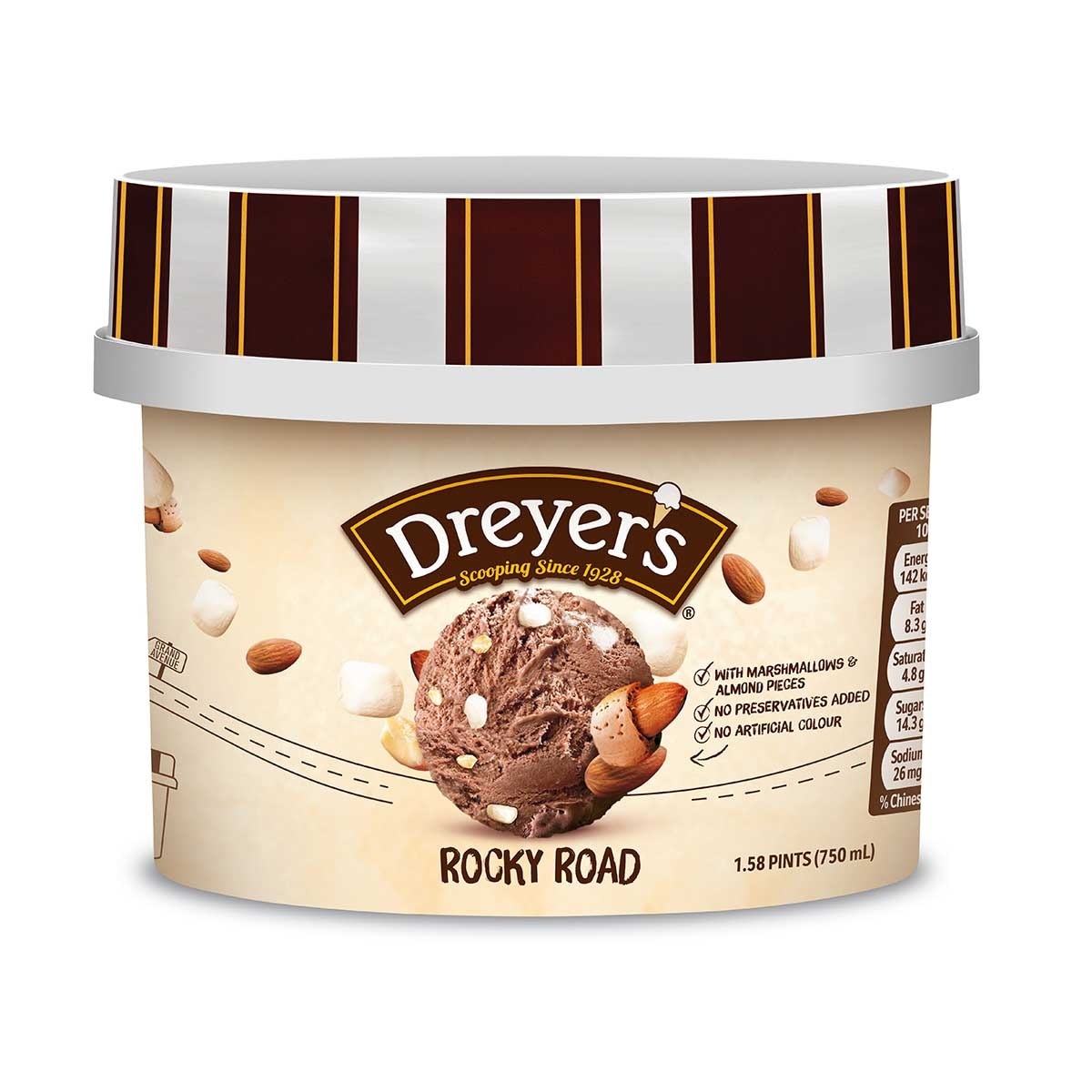 DREYER'S Grand Rocky Road Ice Cream [hong Kong](frozen -18°c) (Packaging random pick)