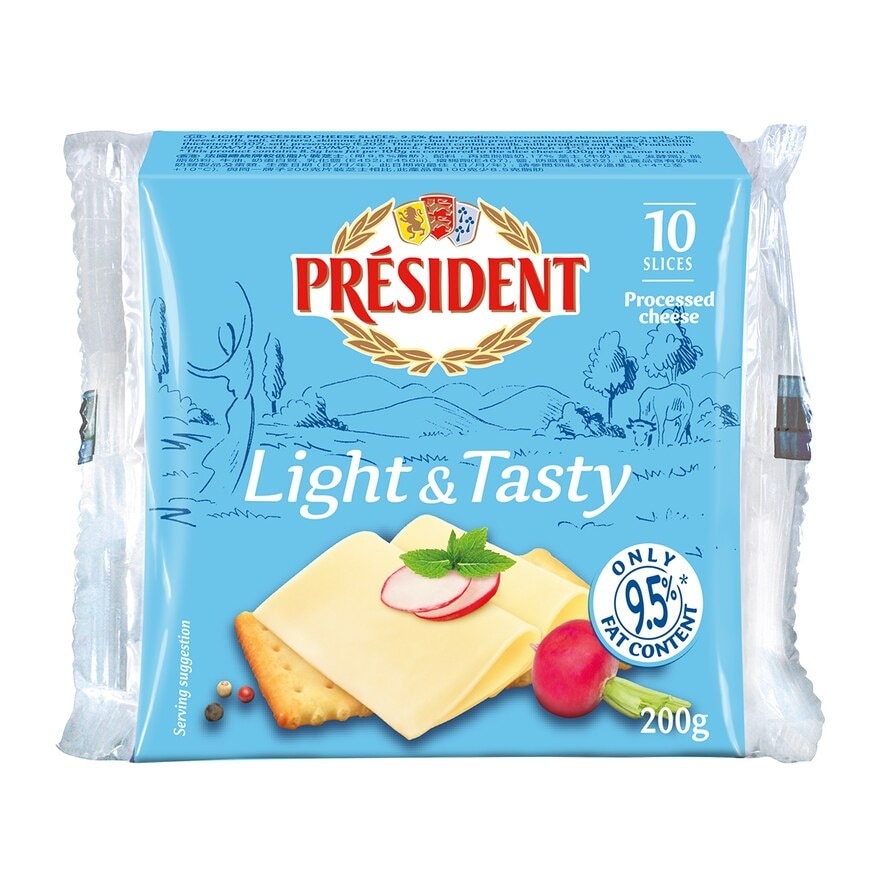 PRESIDENT Light Sliced Cheedar Cheese