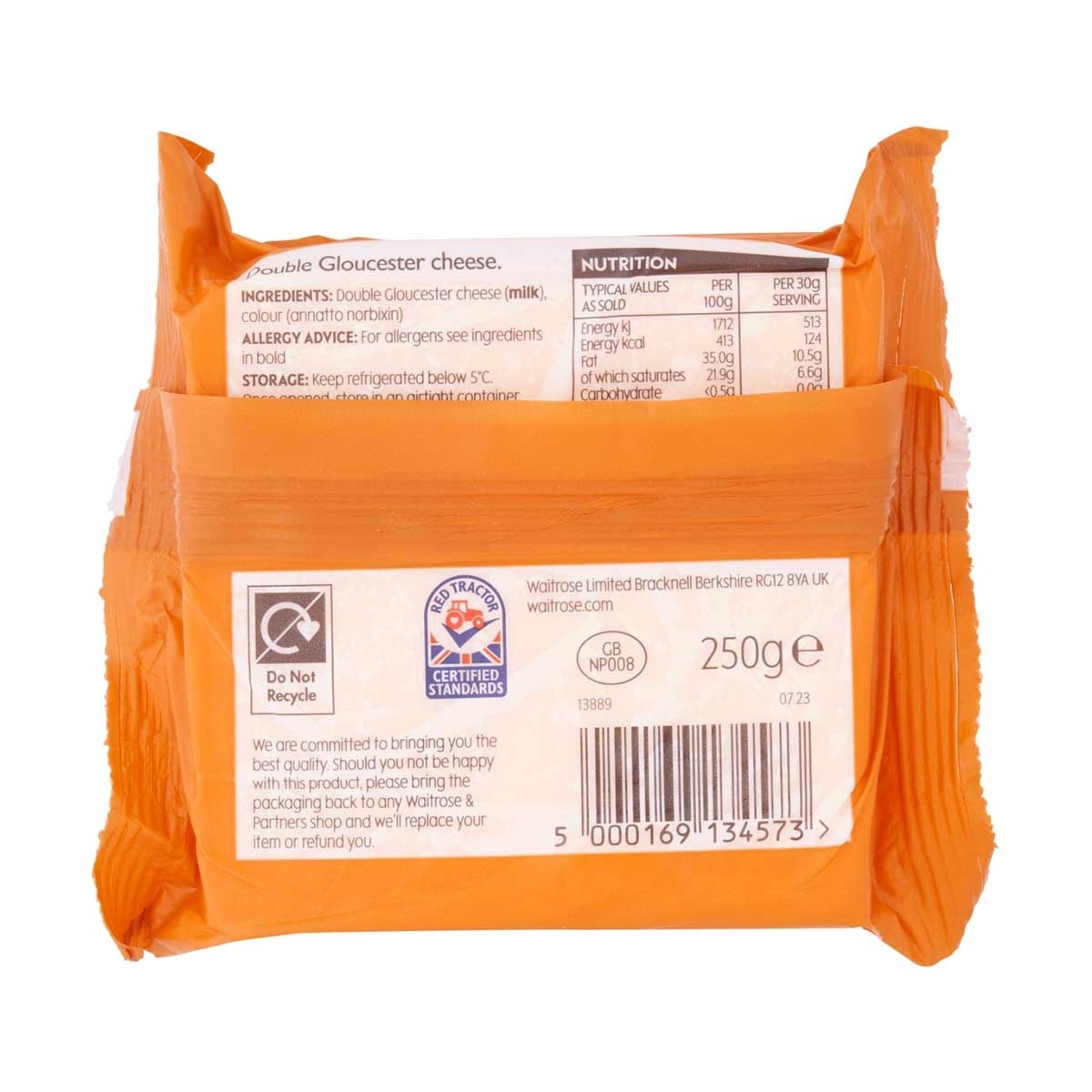 WAITROSE Double Gloucester [ Uk](chilled 0-4°c)