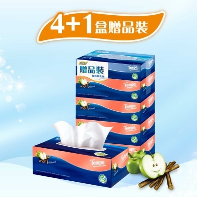 TEMPO得寶 蘋果木味盒裝紙巾 (4盒裝/4+1盒裝 新舊包裝隨機發送)