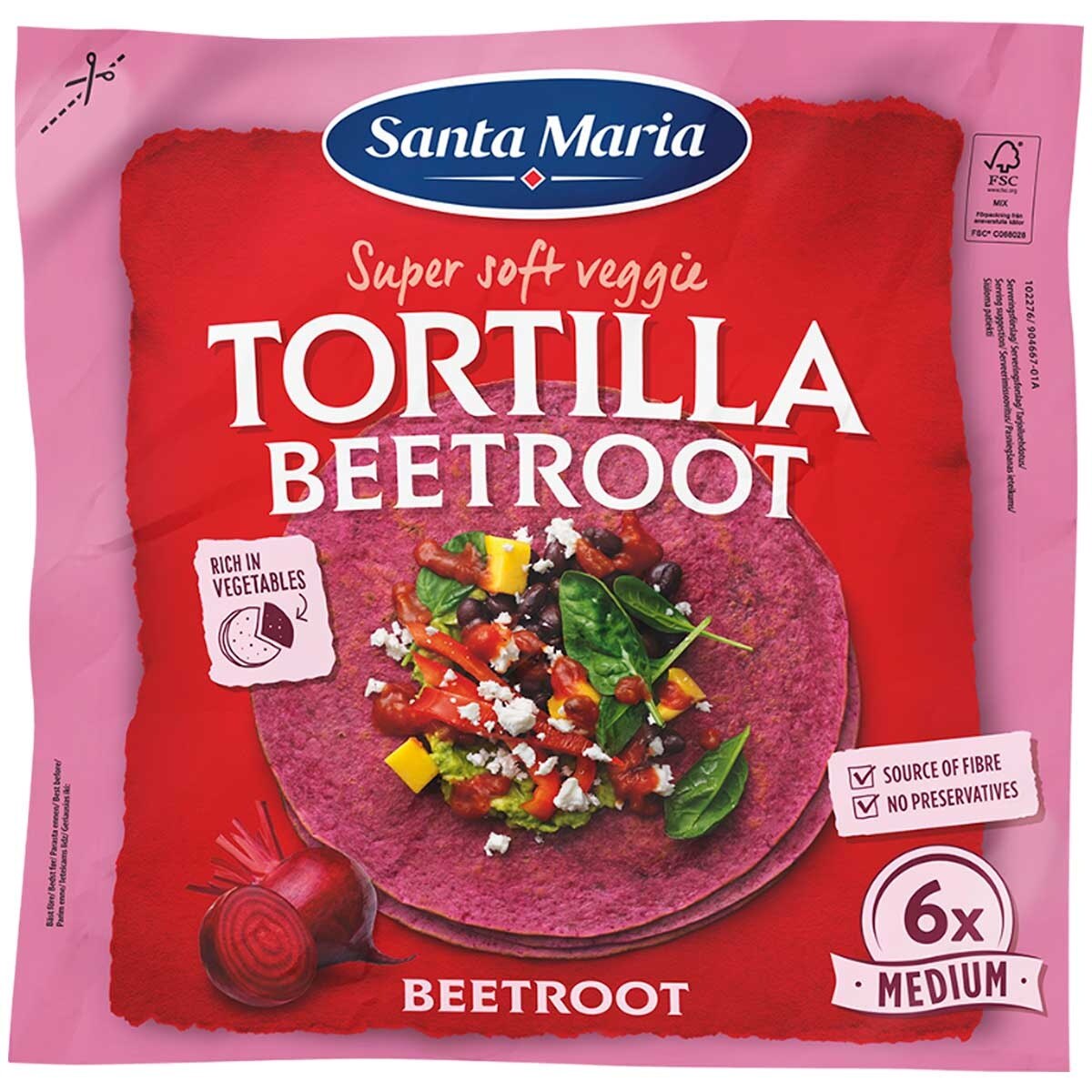 SANTA MARIA Tortilla Beetroot Medium