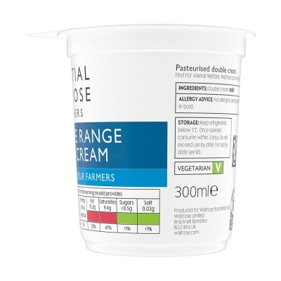 ESSENTIAL WAITROSE Double&nbsp;&nbsp; Cream(chilled 0-4°c)