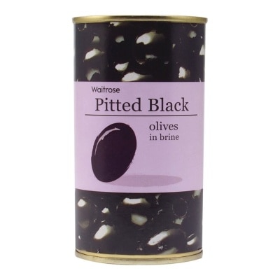 WAITROSE Olives In Brine Pitted Black
