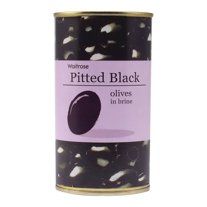 WAITROSE Olives In Brine Pitted Black