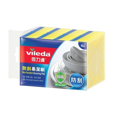 VILEDA Non Scatch Scouring Pad 4s