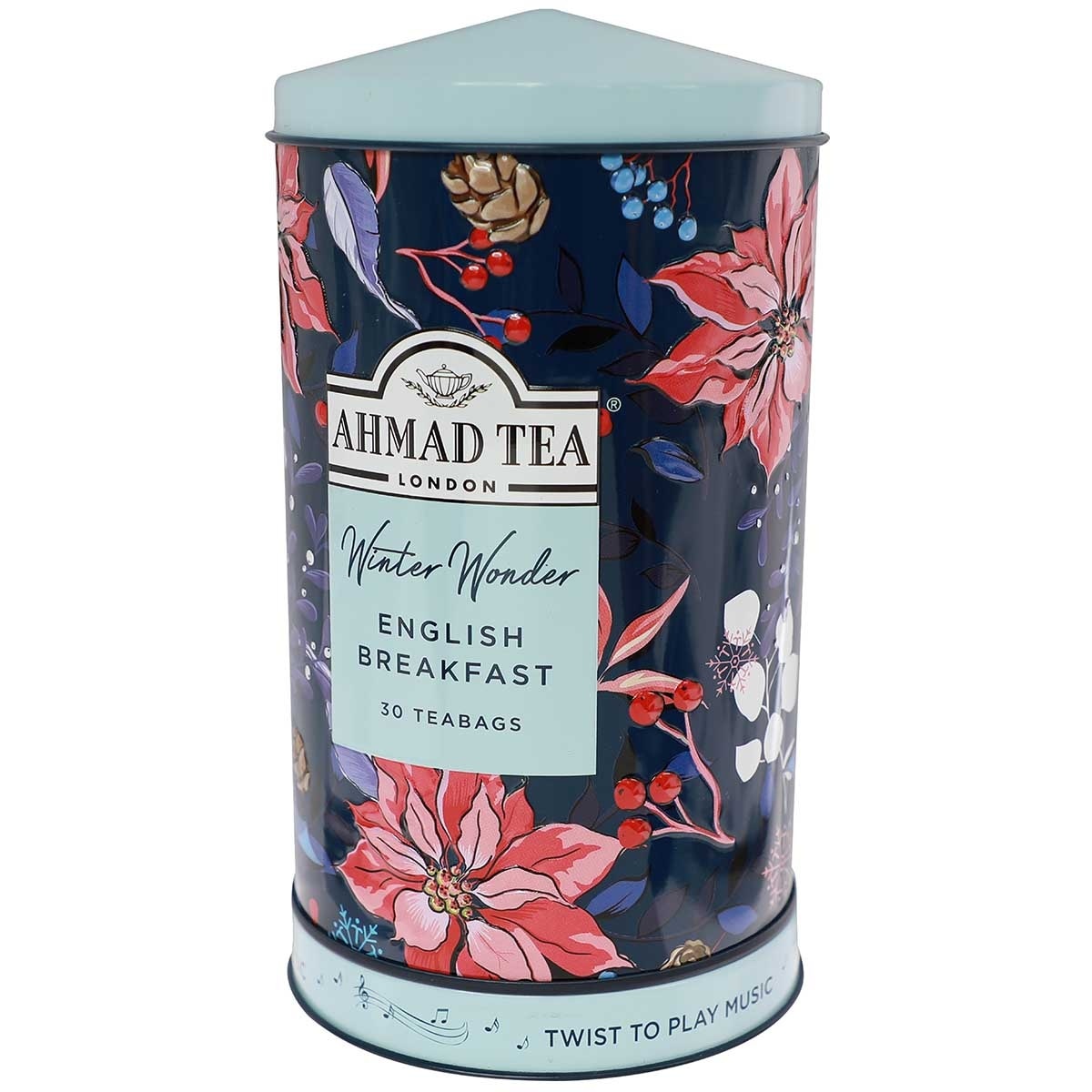 AHMAD TEA 冬日奇妙圓罐音樂盒—英式早餐茶