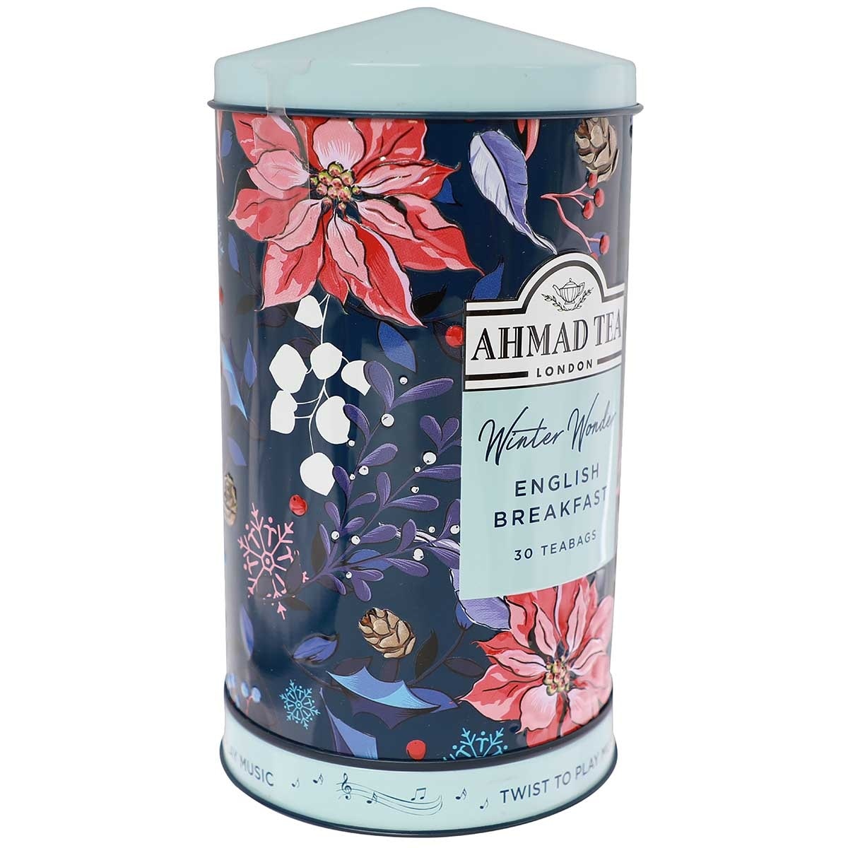 AHMAD TEA 冬日奇妙圓罐音樂盒—英式早餐茶