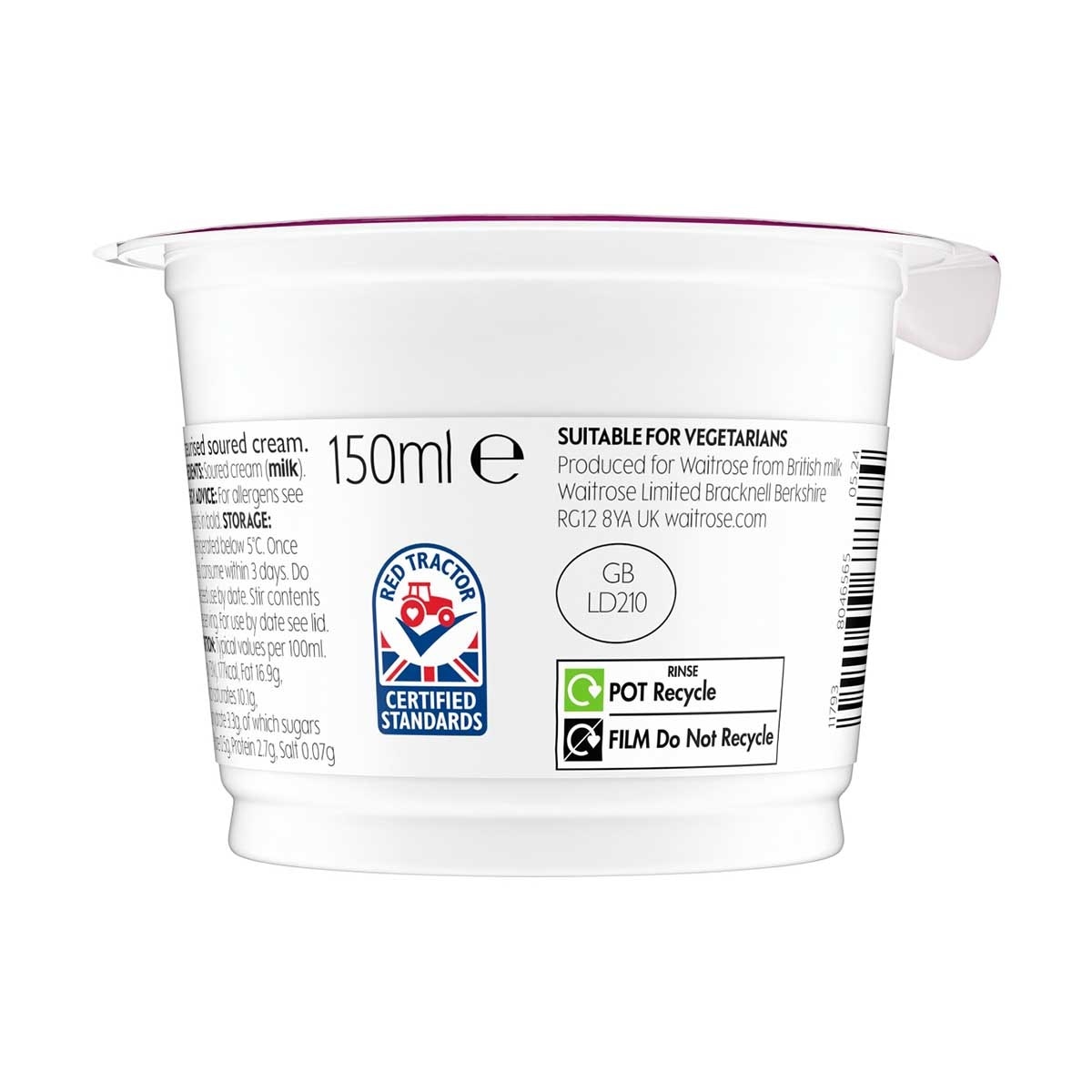 WAITROSE 英式酸忌廉[英國] (冷凍 0-4°c)