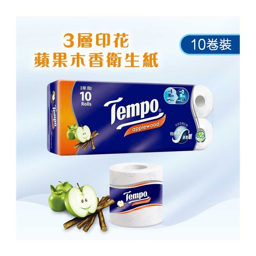 TEMPO得寶 得寶 三層印花蘋果木衛生紙10's