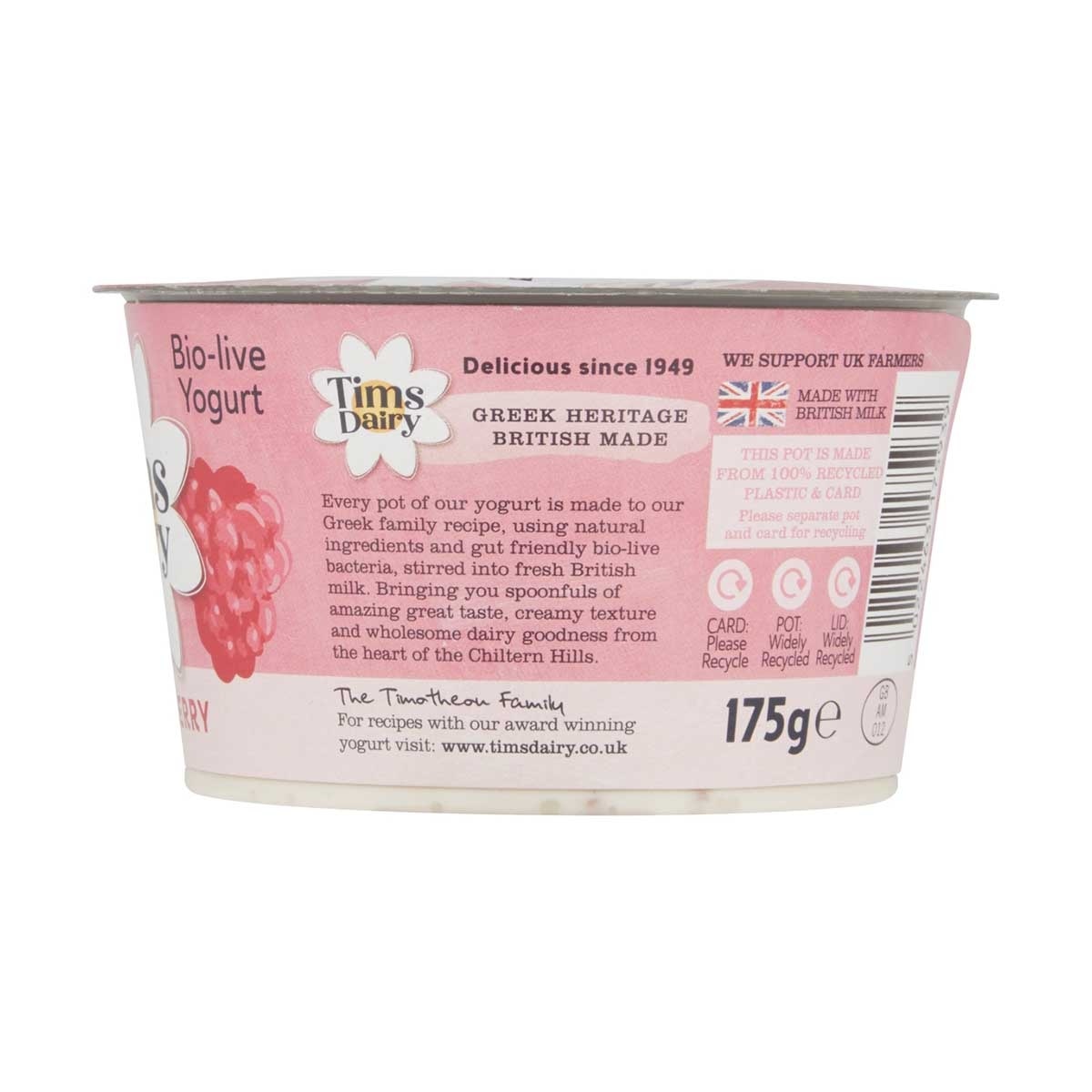 TIMS DAIRY Bio-live Greek Yogurt - Raspberry(chilled 0-4°c)