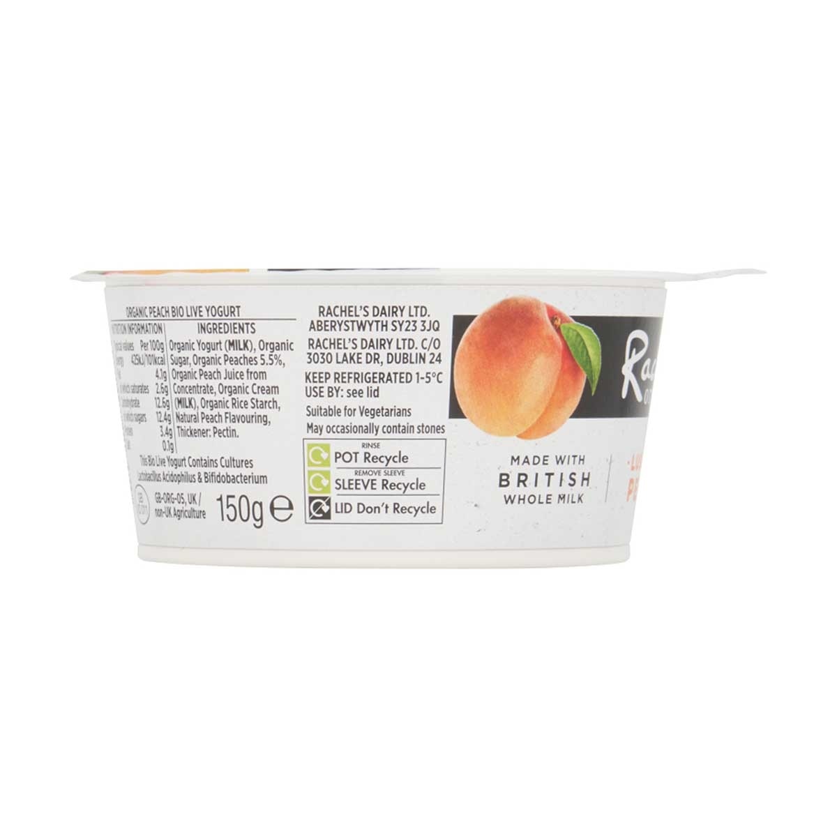 RACHEL'S 有機全脂蜜桃乳酪(冷凍 0 4°c) image