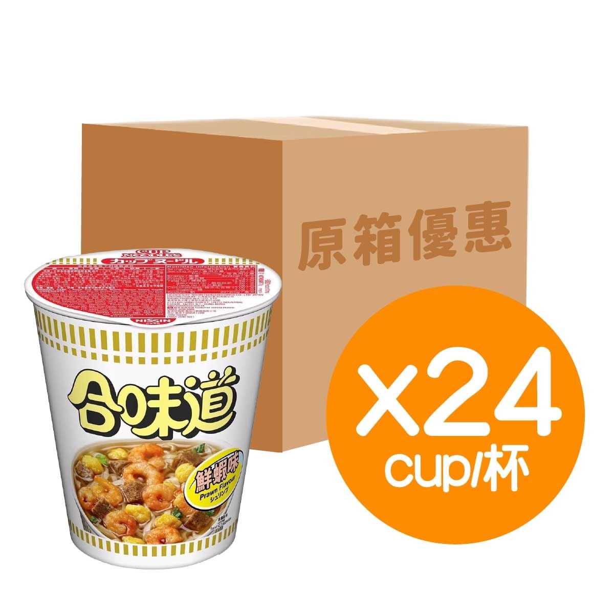 日清 合味道杯麵-鮮蝦味 24 X 74g（原箱）