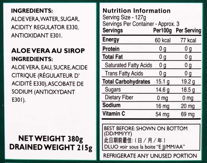 DEL MONTE Del Monte Aloe Vera In Light Syrup