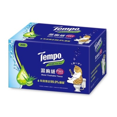 TEMPO得寶 Tempo X Miffy 限定版-濕廁紙清爽蘆薈迷你裝- 電商版 20包裝(新舊包裝隨機出貨)