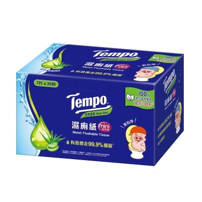 TEMPO Tempo X Mcdull 2026 New Year Limited Edition- Moist Flushable Tissue (aloe Vera) Mini Pack- Ec 20 Packs (Randomly selected from new and old packaging)