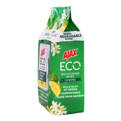 AJAX Eco-clean Multipurpose Anti-bacterial Disinfectant Wipes (lemon Flavor)