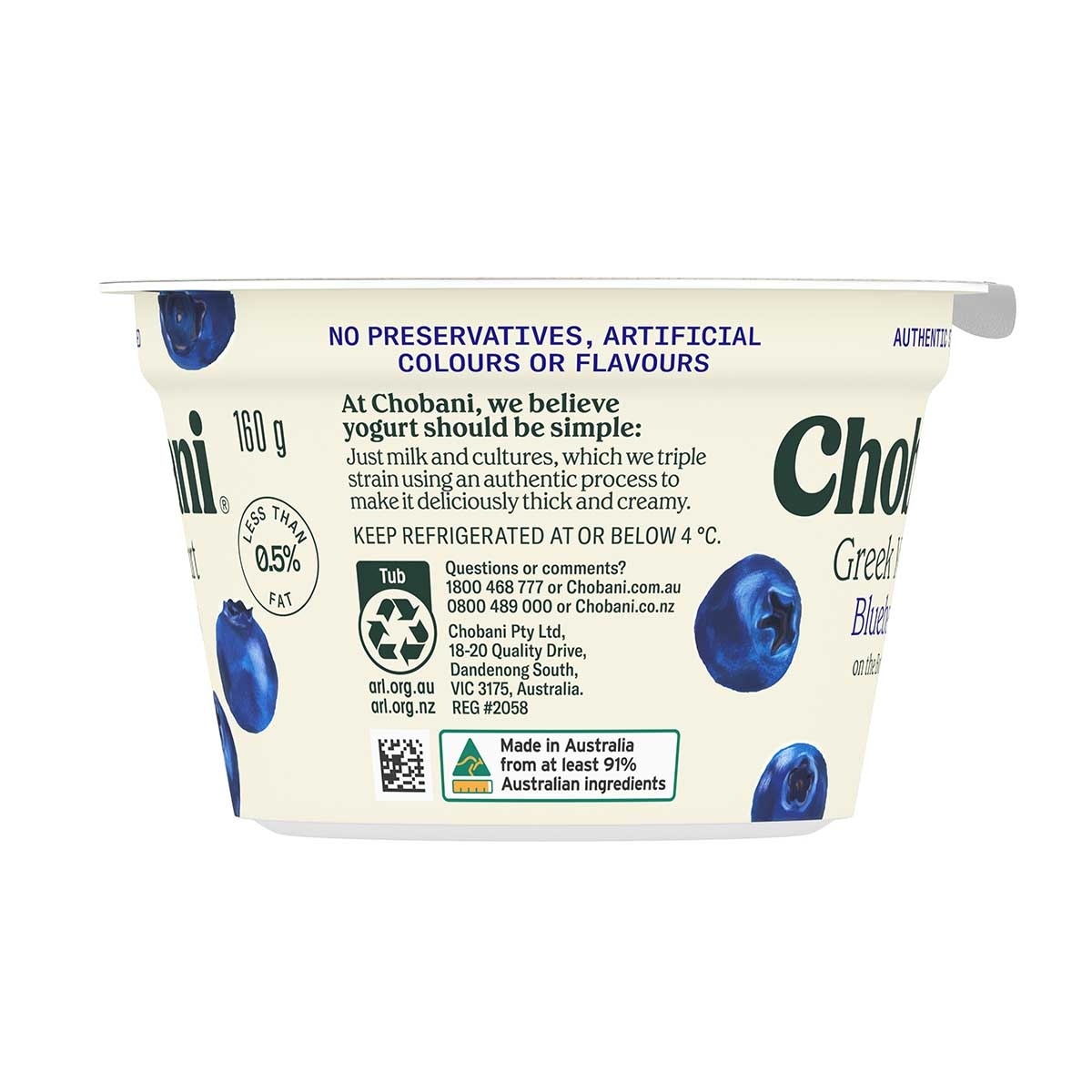 CHOBANI Greek Yogurt - Blueberry [ Australia](chilled 0-4°c)