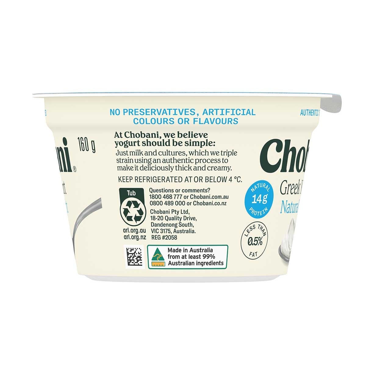 CHOBANI 希臘脫脂原味乳酪[澳洲](冷凍 0-4°c)
