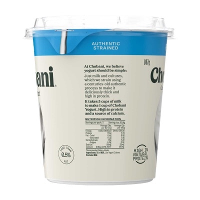 CHOBANI Greek Yogurt - Natural Light  [ Australia](chilled 0-4°c)