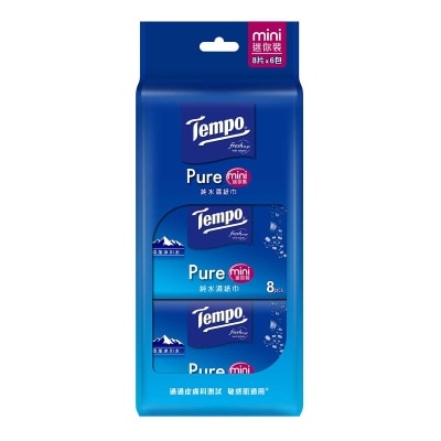TEMPO Pure Wet Wipes Mini 6s