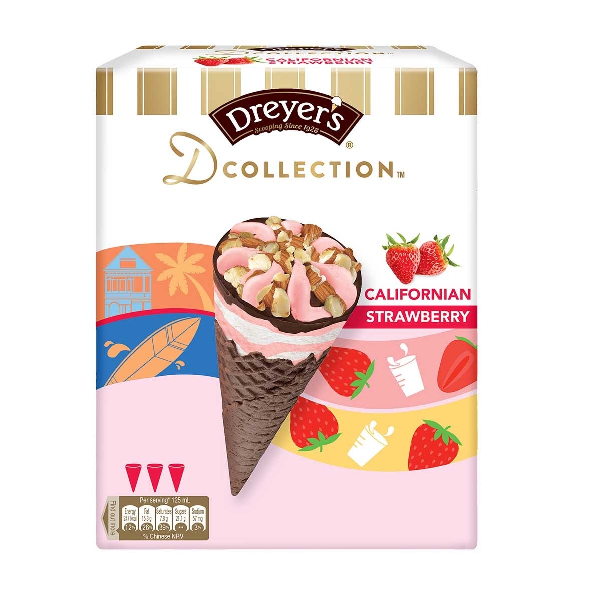 DREYER'S Dc Strawberry Twist Cone Mp (Packaging random pick)
