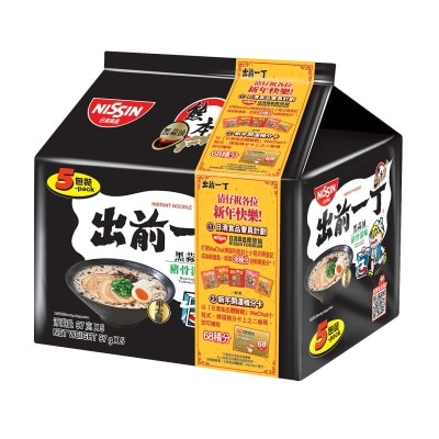 出前一丁 黑蒜油豬骨味即食麵５包裝（新春版）