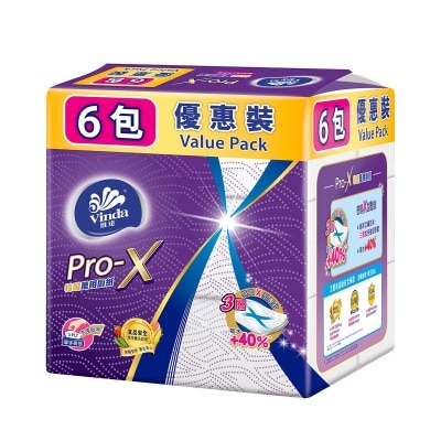 維達 ＰＲＯ．Ｘ三層特吸抽取廚紙六包裝