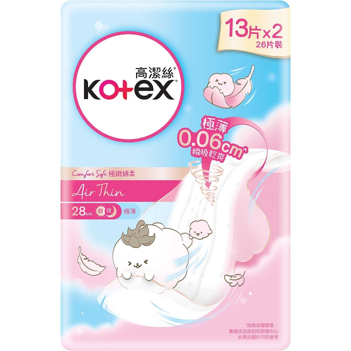 KOTEX KOTEX COM.SOFT AIR THIN 28CM Twin Pack