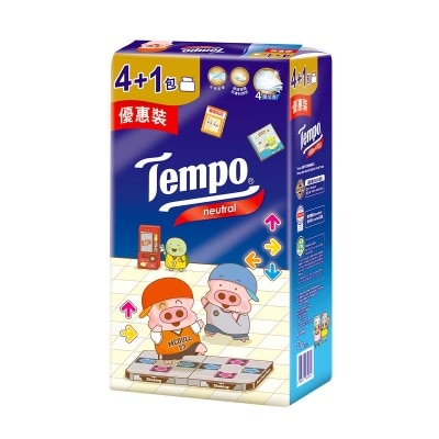TEMPO得寶 Tempo X Mcdull 2026 新年限定-四層天然無香袋裝面紙- 4+1包裝