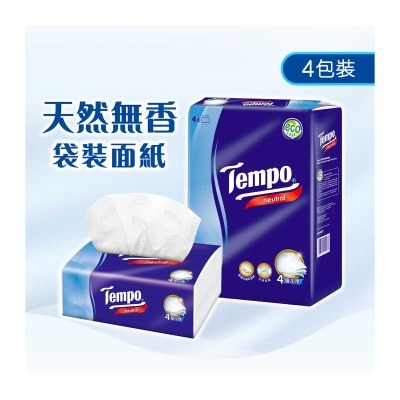 TEMPO得寶 Tempo X Mcdull 2026 新年限定-四層天然無香袋裝面紙- 4+1包裝