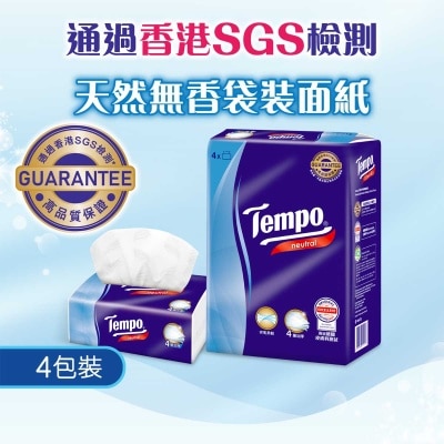 TEMPO得寶 - 得寶四層天然無香袋裝面紙４包裝