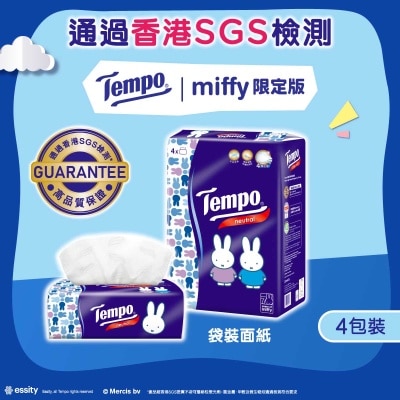 TEMPO得寶 Tempo X Miffy 限定版-四層天然無香袋裝面紙- 4包裝(新舊包裝隨機出貨)
