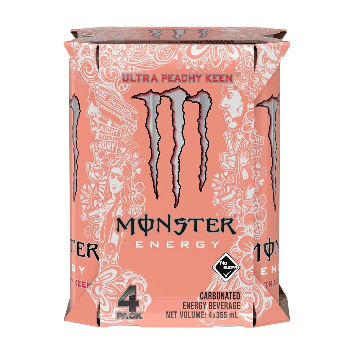 魔爪 超越蜜桃閃耀碳酸能量飲料355毫升