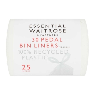 ESSENTIAL WAITROSE Pedal Bin Tie Handle Garbage Bag 25l